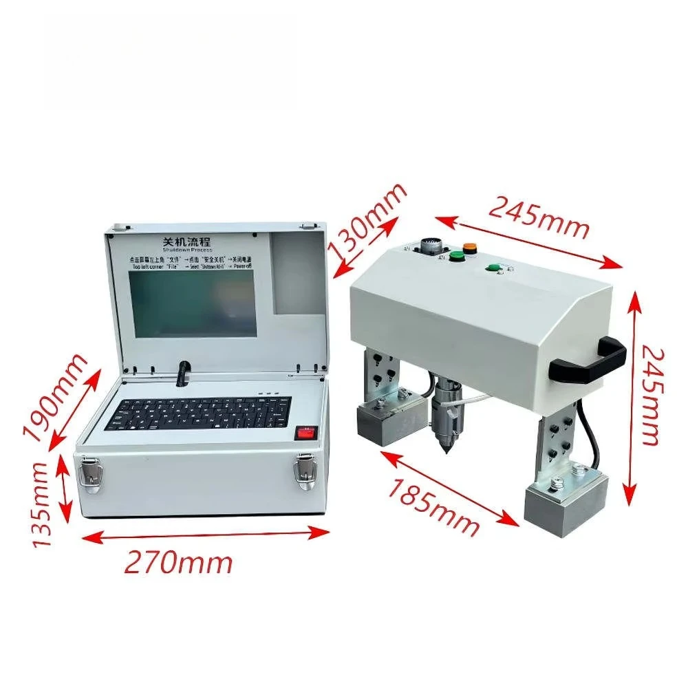 Mini All-In-One Intelligent Dot Pin Marker Wide Voltage AC100-240V Hard Metal Mold Auto Parts Serial Number Stamping Equipment