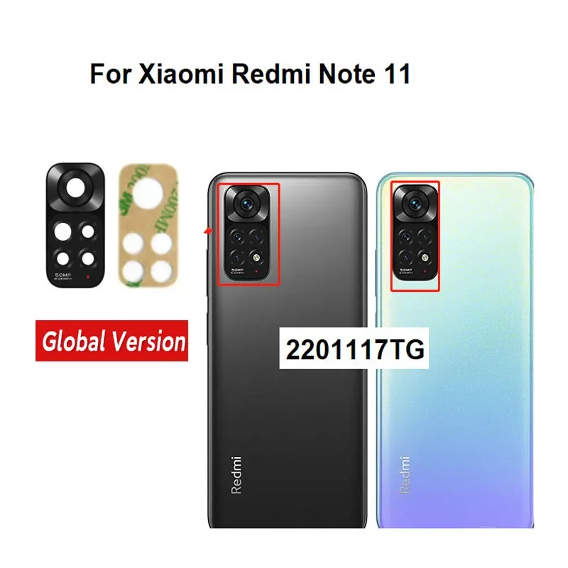 For  Redmi Note 11 Back Camera Lens Rear Glass With Frame Cover 4G Global 2201117TG 2201117TI 2201117TY 2201117TL