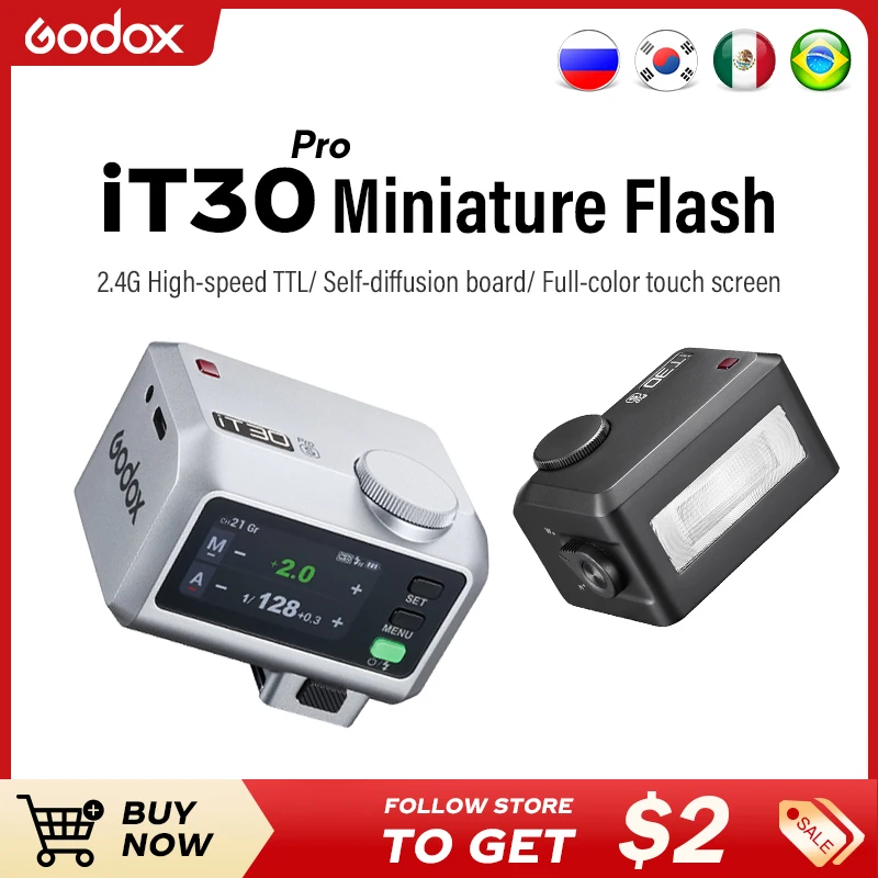 

GODOX iT30pro s for SONY TTL flash, wireless host and receiver,HSS 1/8000 second,2.4G wireless, touchscreen,GodOX flash (black)