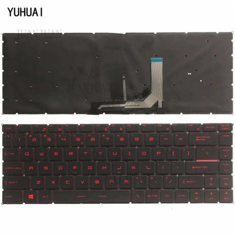 A+ New FOR MSI GF63 8RC 8RD MS-16R1 MS-16R4 Laptop Keyboard US Black Red Backlight
