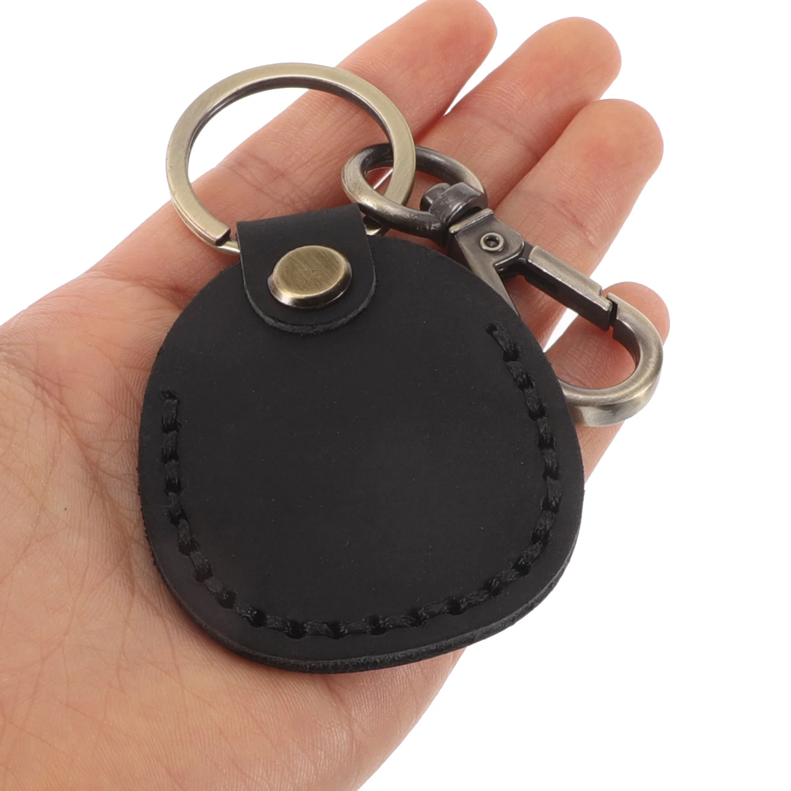 3Pcs Door Access Card Holder Vintage Handmade PU Keychain Smart Card Case Key Ring Fob Protector Multifunctional Storage Pouch