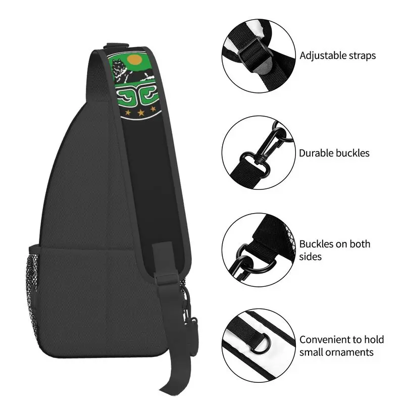 Mochila chechena crossbody sling para homens, bolsa de ombro personalizada chMilitary brasão no peito, mochila de acampamento para ciclismo