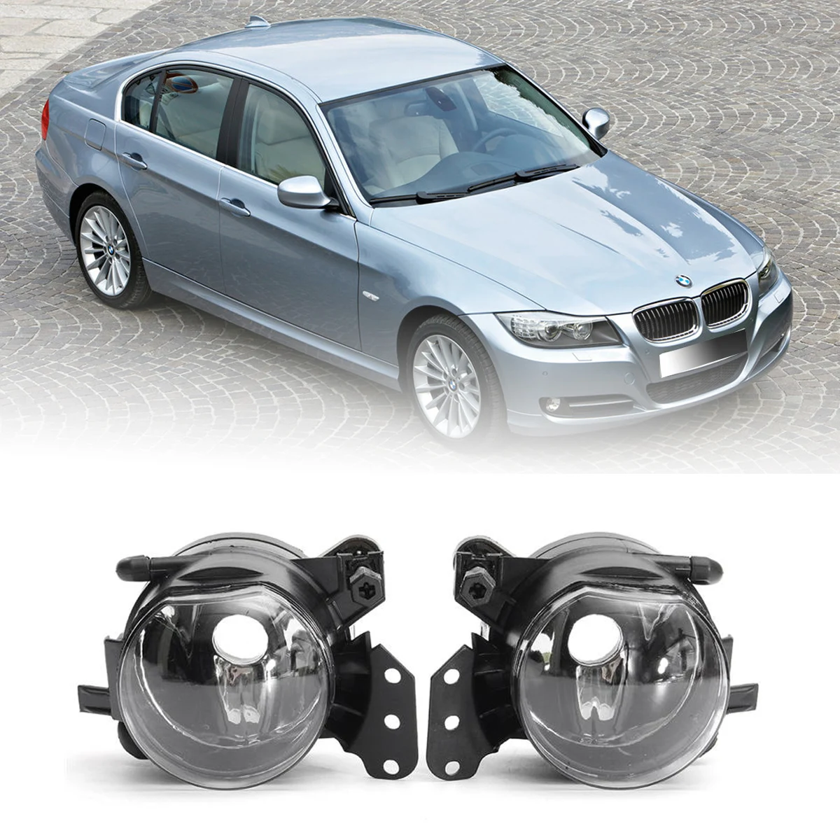 Fog Lights Lamp Housing Lens Clear No Bulbs Foglight Assembly For BMW E60 E90 E63 E46 2004-2007 63176920704 63176920703