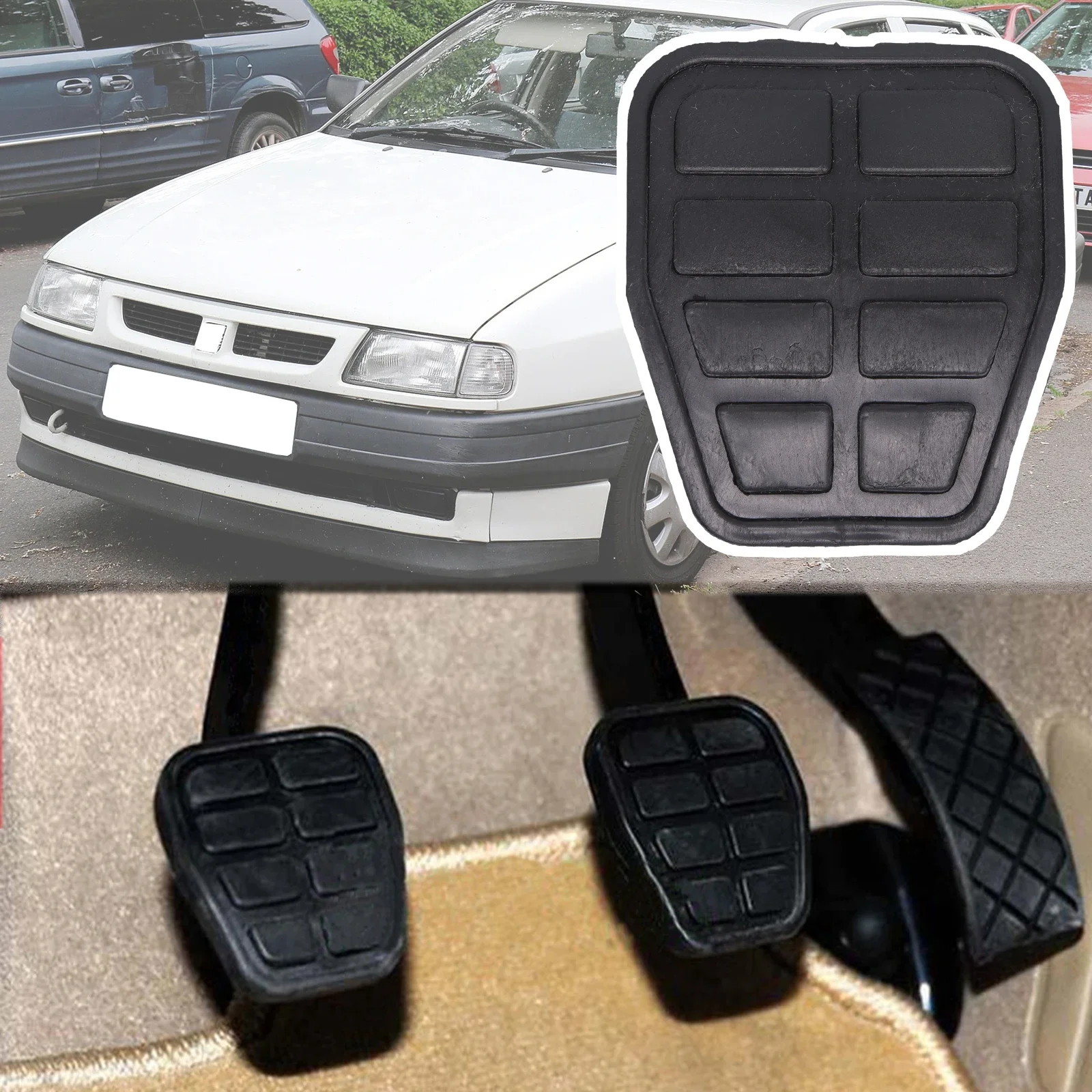 For SEAT Ibiza Mk1 021A Mk2 6K 1984 - 1999 2000 2001 2002 Rubber Brake Clutch Foot Pedal Pad Covers 321721173 7213141 6X0721173A