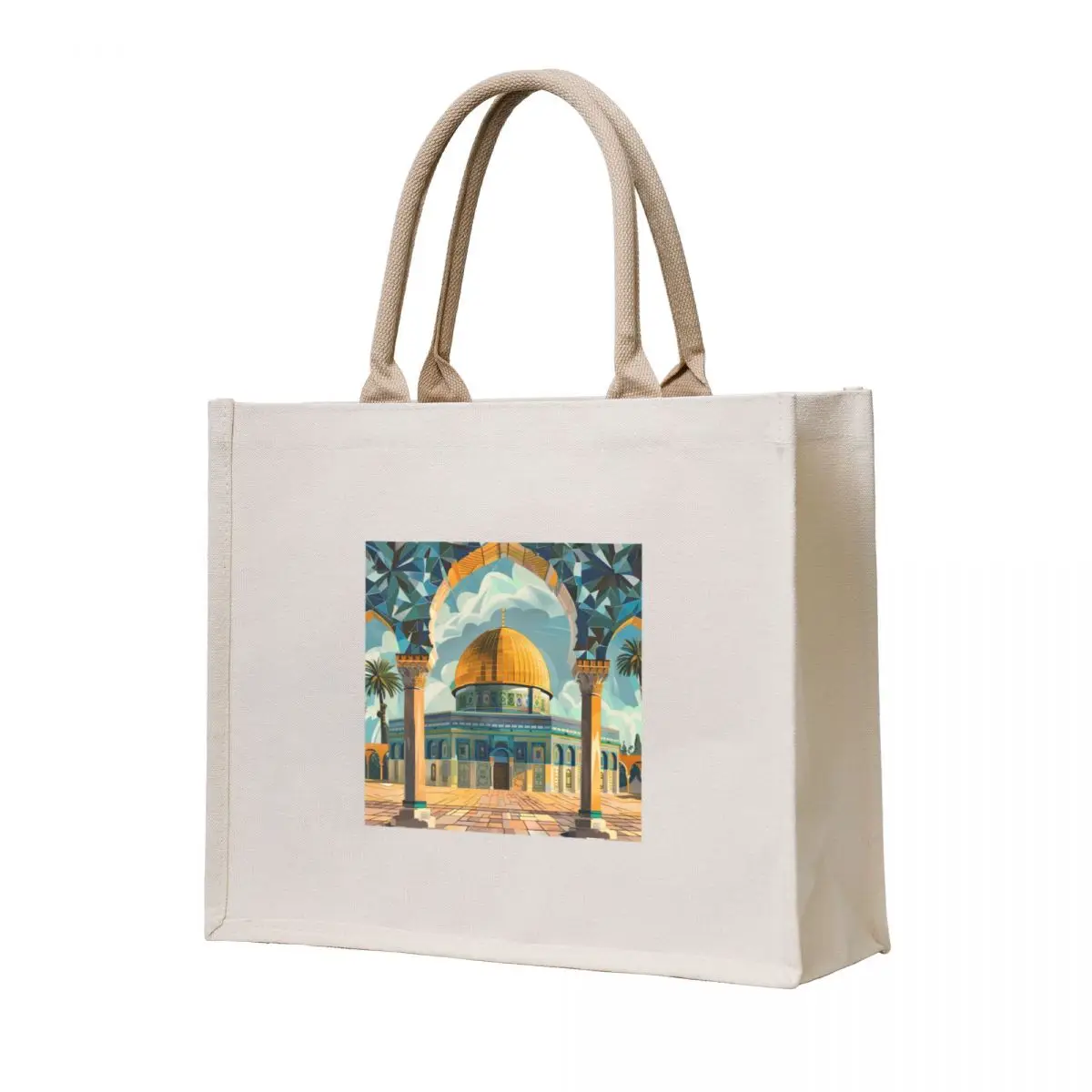 

Arabesque depiction of Dome of the Rock Tote Bag Shopping bags personalized tote Women's shopping bag