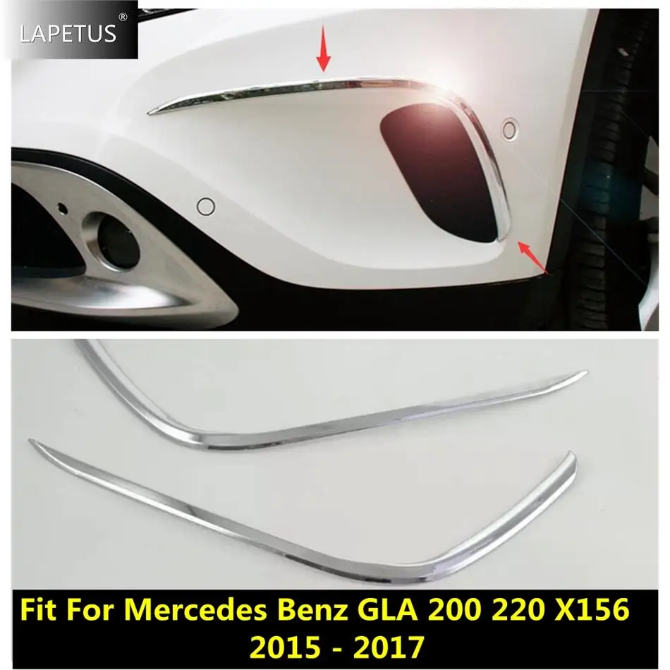 

Front Bumper Fog Lights Lamp Eyelid Eyebrow Decor Cover Trim For Mercedes Benz GLA 200 220 X156 2015 - 2017 Exterior Accessories