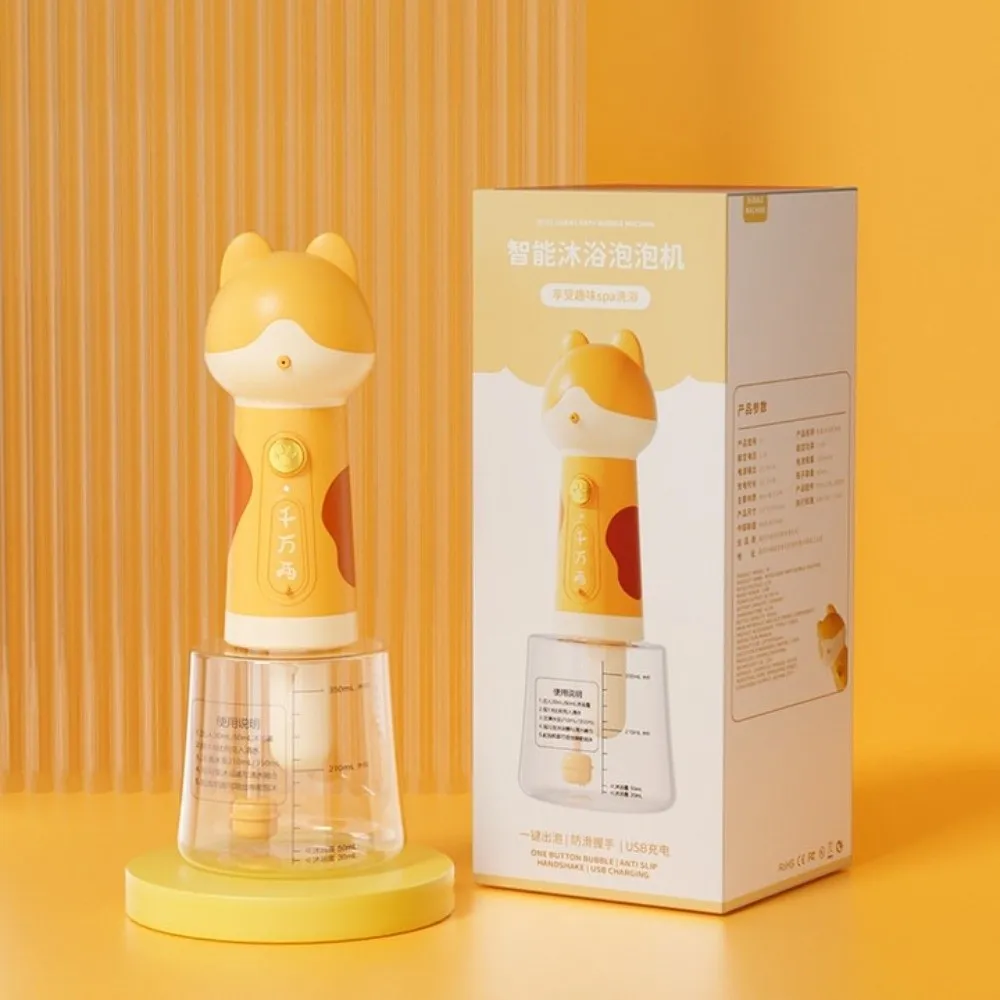 

Cute Cat Style Bathing Foam Machine USB Charging Multi-functional Soap Dispenser Small Size Pet Grooming Tool for Pet Cleaning