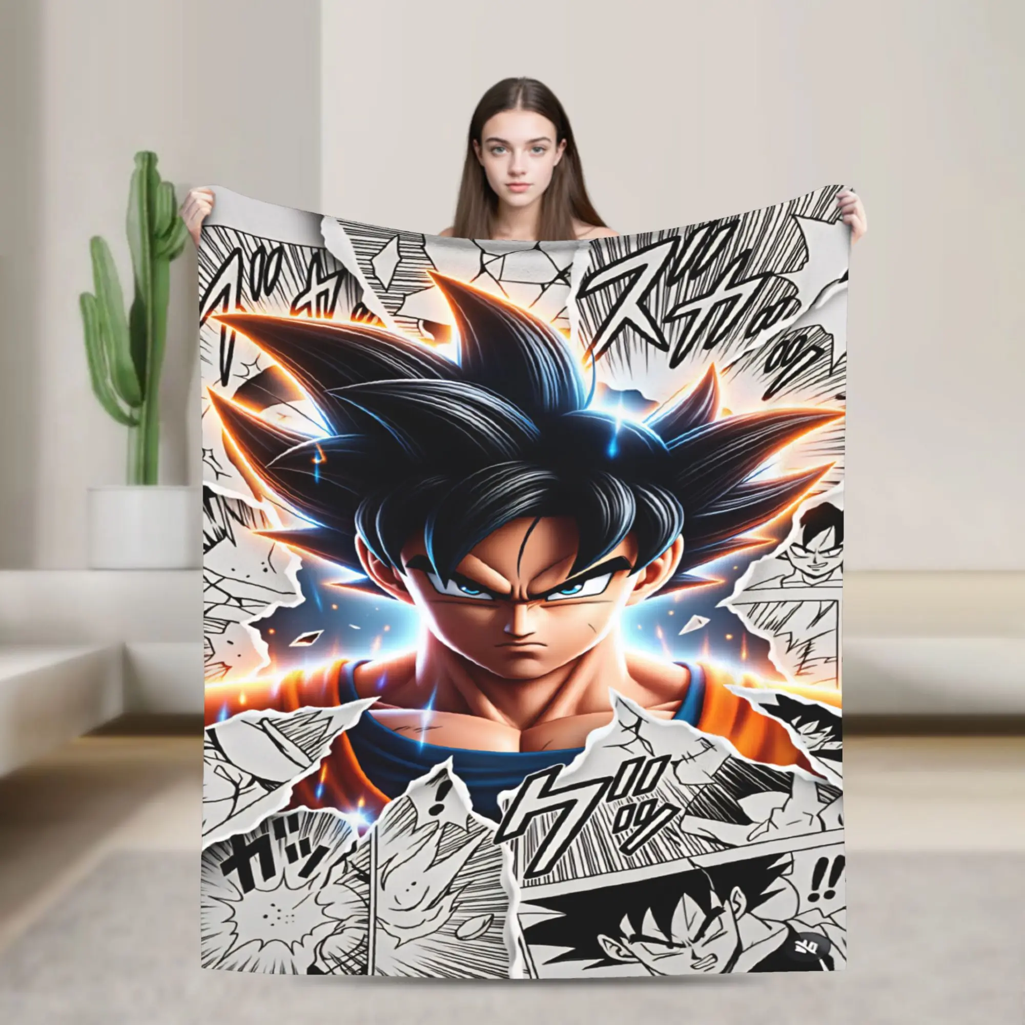 Anime D-Dragons B-Balls  Flannel Blankets  for Couch Chair Travel Office Street Trend Bedspread Sofa Bed Cover