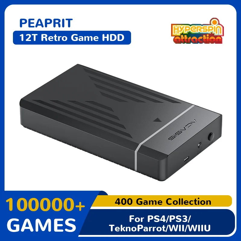 محرك الأقراص الصلبة الجديد للألعاب Hyperspin Retro سعة 12 تيرابايت مع 100000 + ألعاب ريترو لجهاز PS4/PS3/PS2/X BOX/Wii/Wiiu/SS/N64 محرك الأقراص الصلبة المحمول Win 7/8/10