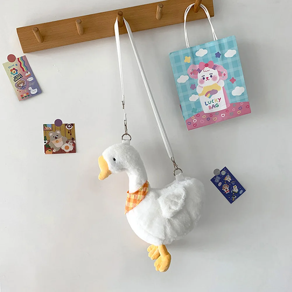 حقيبة كتف لطيفة من القطيفة، حقيبة صغيرة على شكل حيوانات البط الصغيرة، حقيبة مدرسية ناعمة ومريحة وخفيفة الوزن للأطفال والبنات هدية مدرسية كرتونية