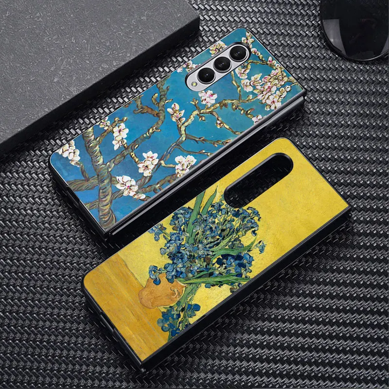 Van Gogh Starry Sky Art Phone Case for Samsung Galaxy Z Fold3 ZFold4 Z Fold4 5G Z Fold5 5G  Hard PC Shockproof Cases Cover