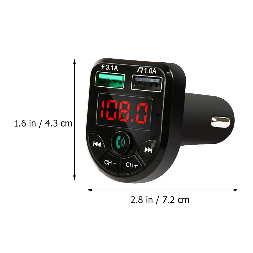 

Car Receiver Fm Transmitter Handsfree Call Usb 5V 3.1A Led Display .0 Music Playback U Disk Support