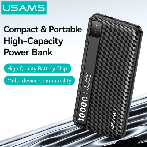 Портативный внешний аккумулятор USAMS Power Bank 10000 мАч с функциями SCP и FCP для зарядки телефонов и ноутбуков