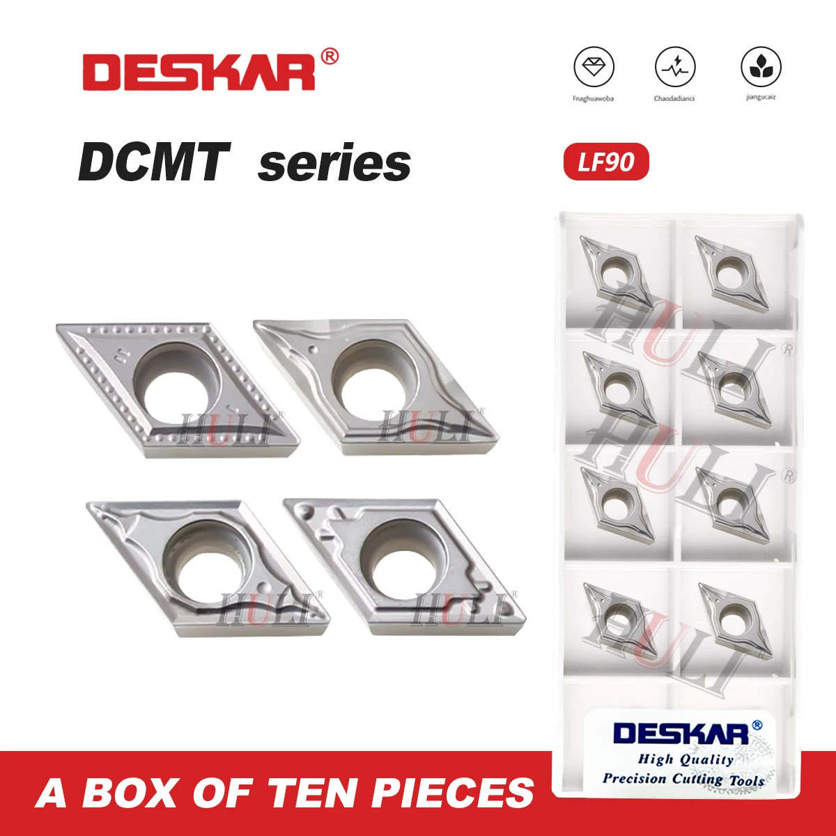 

DESKAR 100% оригинальное ромбическое лезвие DCMT11T304 FG HQ MT PS LF90, керамические токарные инструменты, используемые для обработки стальных деталей, инструмент