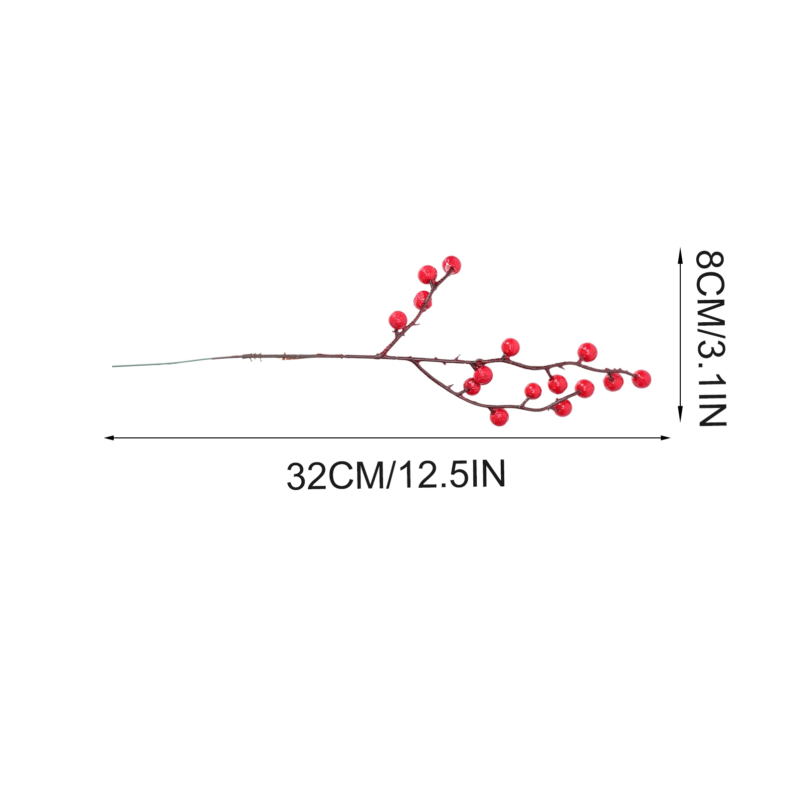 

10pcs Artificial Holly Stem Christmas Decor Diy Flower Branch Home Decoration Red Simulation Xmas Wedding Garden Dinner Party