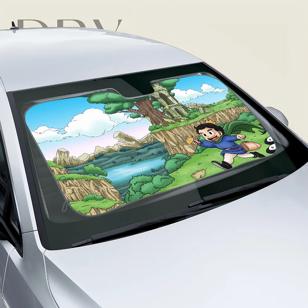 أنيمي تصنيف الملوك مظلة السيارات الظل الشمس حامي الزجاج الأمامي قناع غطاء طوي سيارة الطفل قابل للسحب حماية من الأشعة فوق البنفسجية