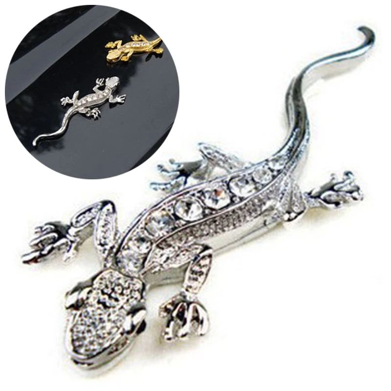 

New Diamond 3D Gecko Car Stickers Personality Auto Exterior Decoration Sticker Decals Universal Car Accessories Exterior 2 Color