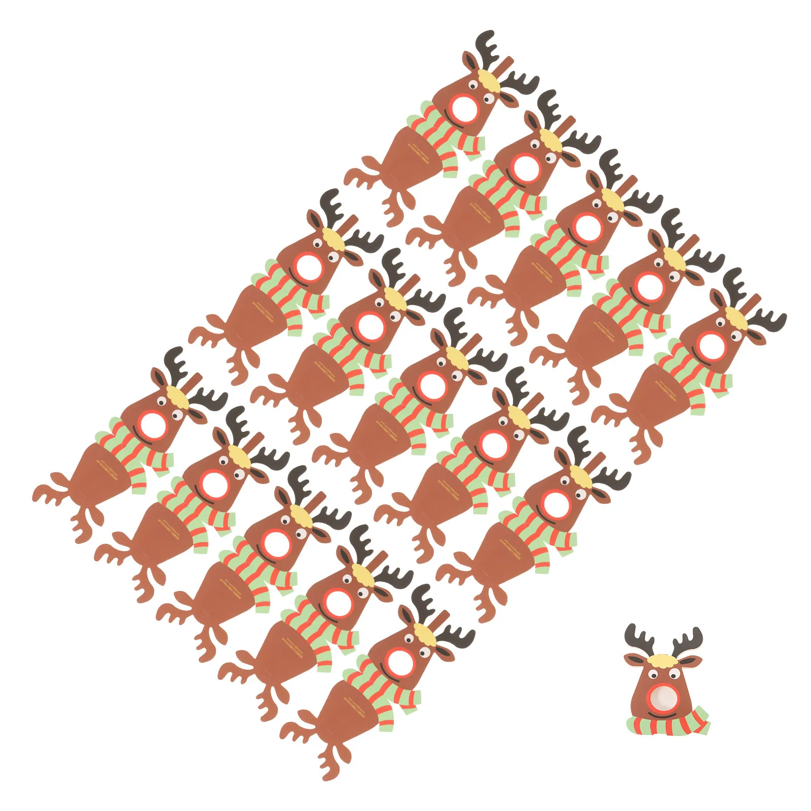 

25 шт. милых карточек для леденцов в форме лося из переработанной бумаги, идеально подходят для Рождества, дня рождения, детского праздника, чаепития, конфет