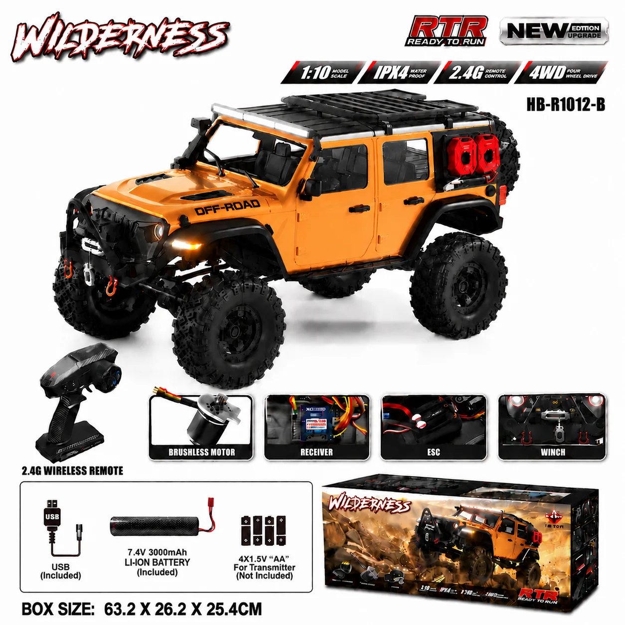 1/10 RC カー HB RTR R1011 リモートコントロール車両 2.4 グラムフル