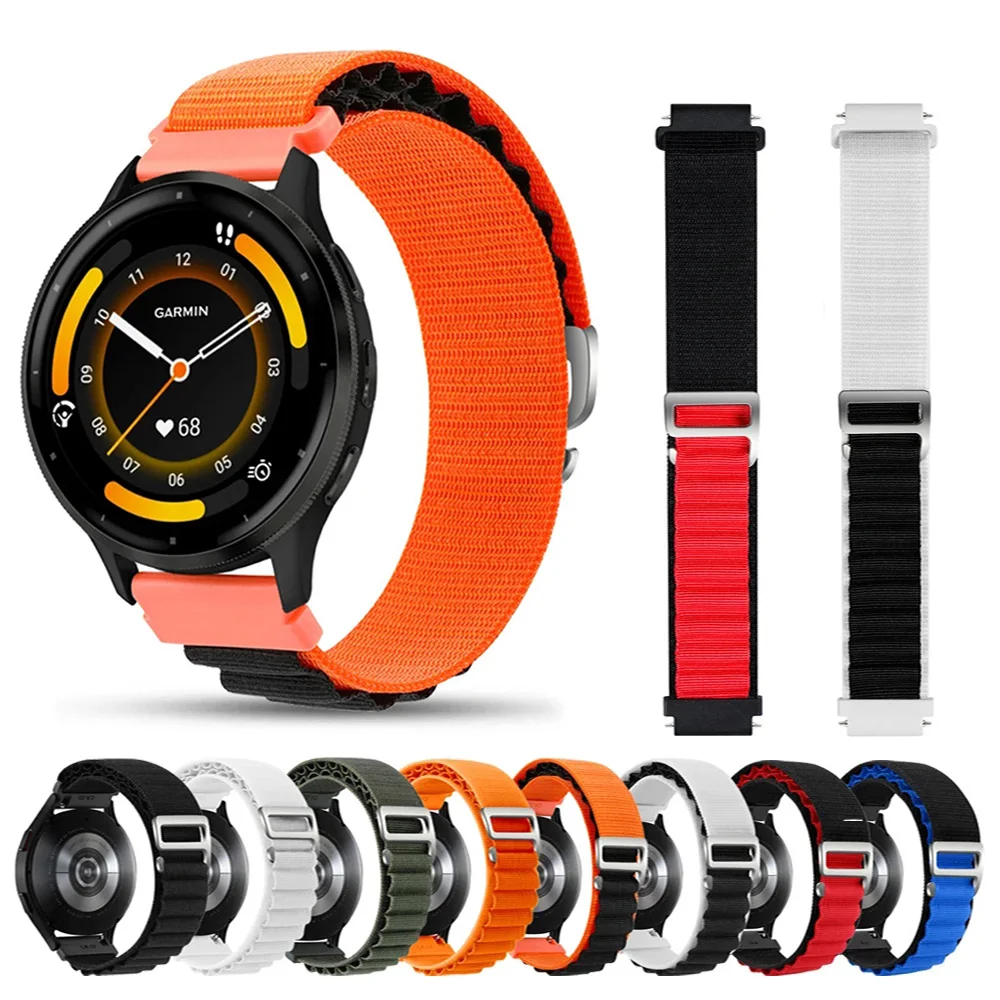 22mm Nylon Watch Strap Band For Garmin Forerunner 965 265 745 255 Venu 2 3 Vivoactive 4 Active Wristband Bracelet Accessories