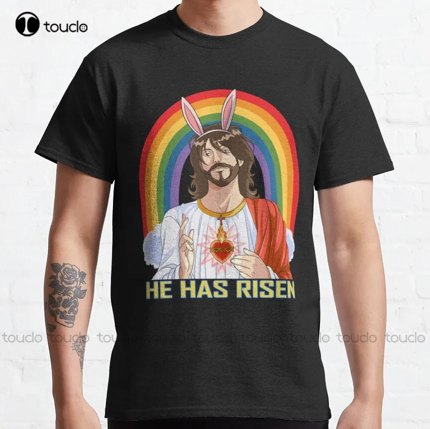 Jesus Christ Easter Rainbow Silly Rabbit Classic T-Shirt T-Shirts For Women New Popular Breathable Cotton All Seasons Gd Hip Hop