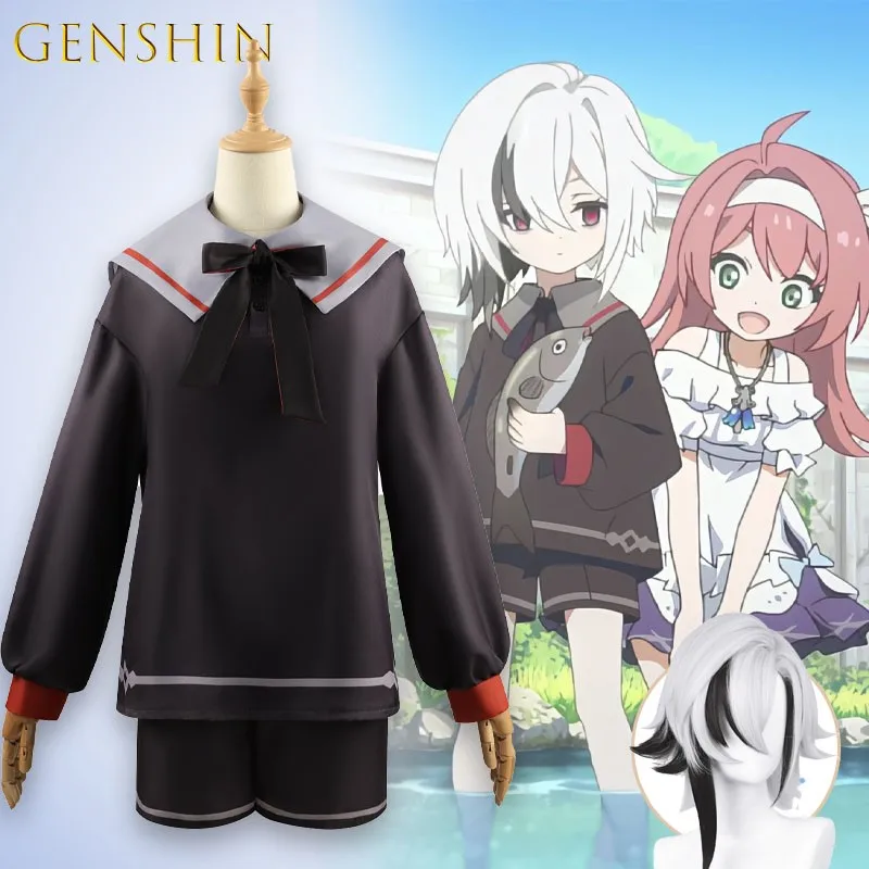 BGenshin Impact Young Arlecchino The Knave Pulcinella Kreideprinz двойной костюм для косплея, комплект Fatui Harbinger Era, наряд на Хэллоуин