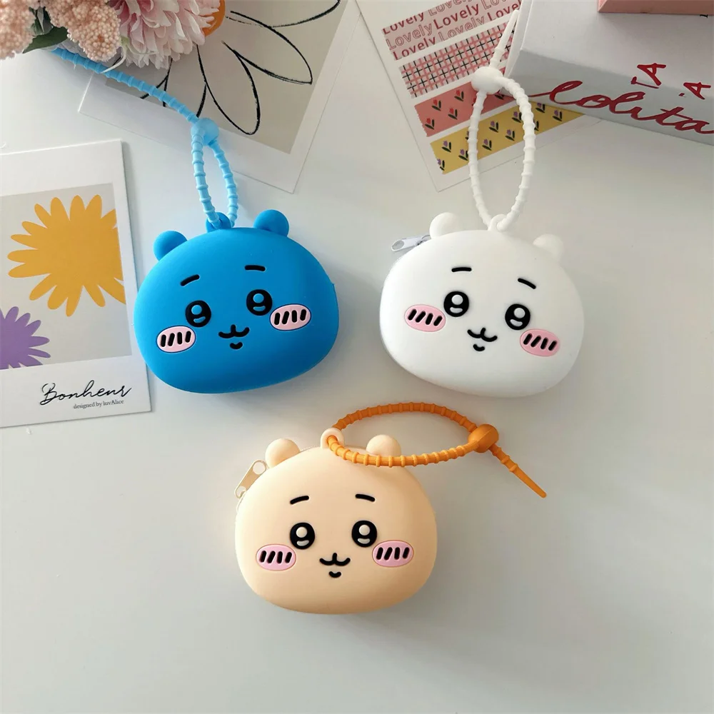 Porte-monnaie en gel de silice Kawaii Chiikawa Hachiware Usagi, mini portefeuille de dessin animé, porte-clés portable, sac à monnaie, cadeaux pour filles, jouets