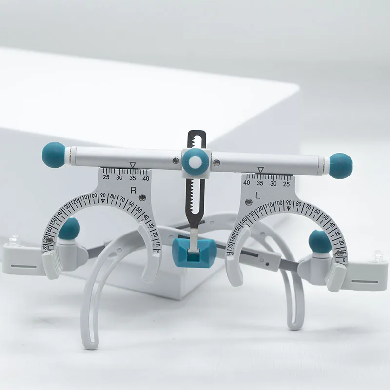 Optometrie-Instrument TF-4880J Optik-Testlinsenrahmen PD-verstellbarer optischer Titan-Testrahmen ohne Halbrand