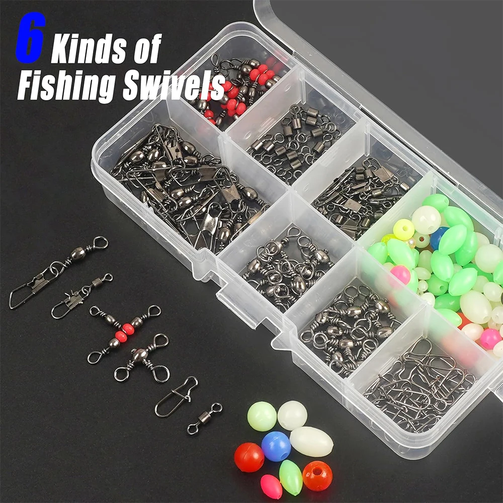 140 قطعة مجموعة أدوات الصيد الدوارة تشمل محمل كروي يدور الطقات برميل 3 طريقة الثلاثي قطب موصل مقاطع الخرز اكسسوارات