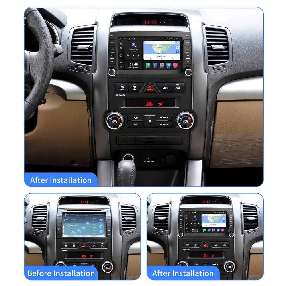 Wireless Caplay Android 13 Car DVD Player DSP Audio Navigation GPS Wifi Bluetooth Radio For Kia Sorento 2 2009 2010 2011 2012