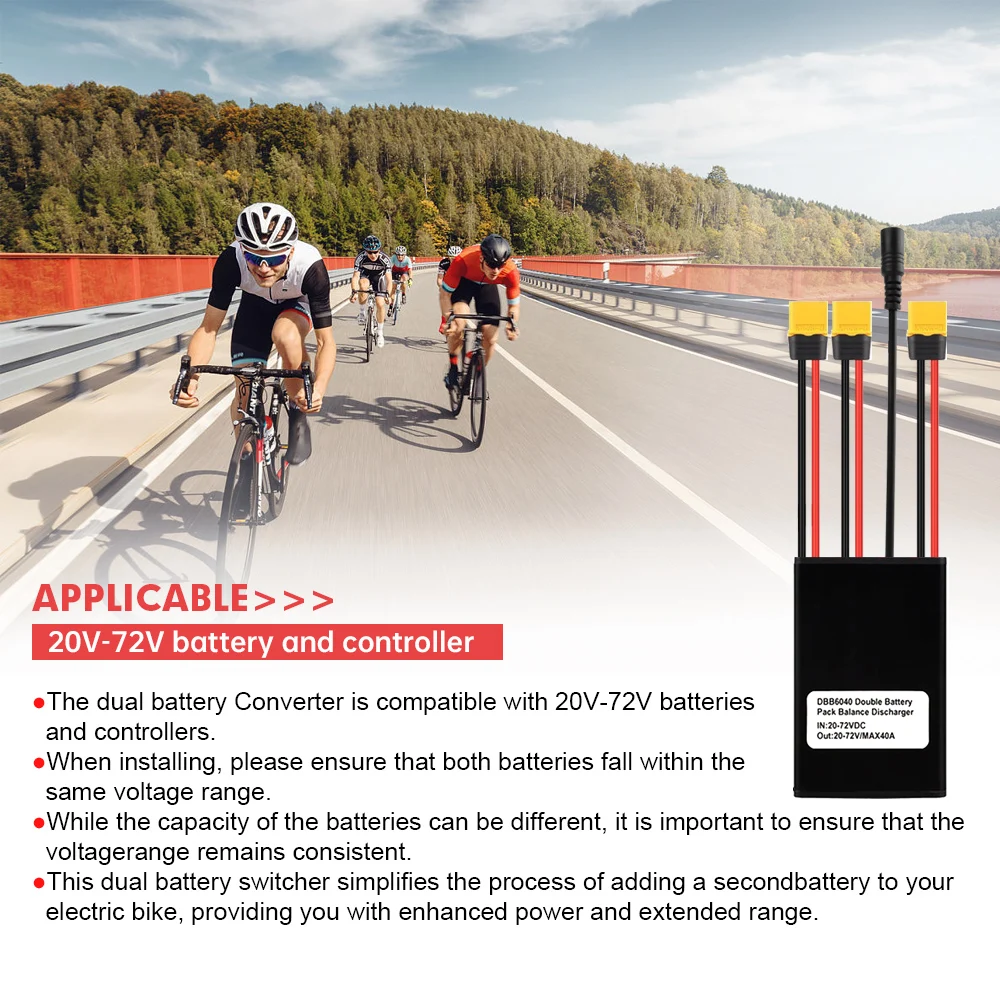 Ebike المزدوج بطارية وحدة التفريغ المتوازن 20A 30A 40A 20 فولت-72 فولت مع شحن المكونات سعة بطارية ليثيوم موازية للدراجة الإلكترونية #6