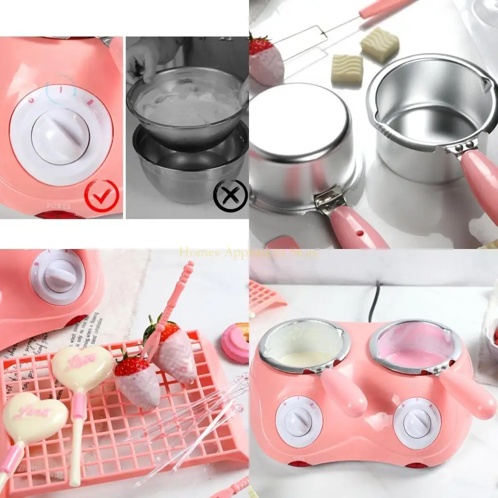 D0AB 220Vチョコレート融解炉セット電気暖房融解ポットマシン溶解DIYチョコレートホットポットツールEUプラグ