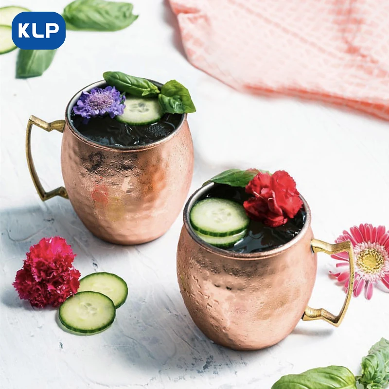 KLP Rose Gold Plated Stainless Steel Moscow Mule Mug - Bar Gift Set 2 and Set 4 Factory Direct (16.9 oz)