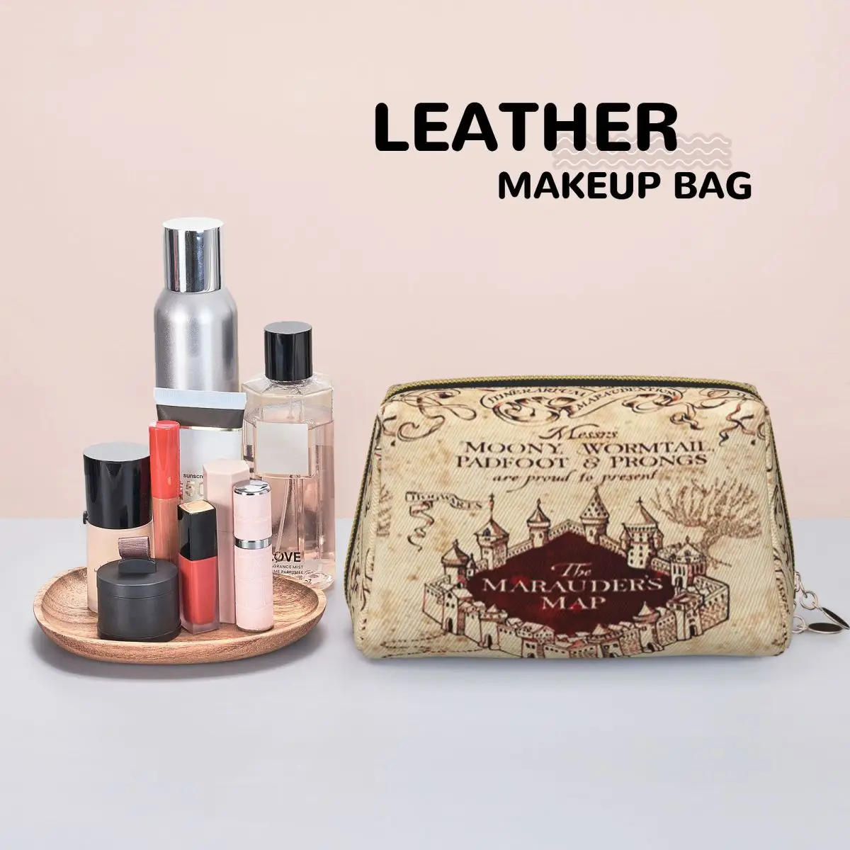 Marauders Magic Map Women Cosmetic Bag Travel Makeup Organizer Pouch Toiletry Storage Dopp Kit Box