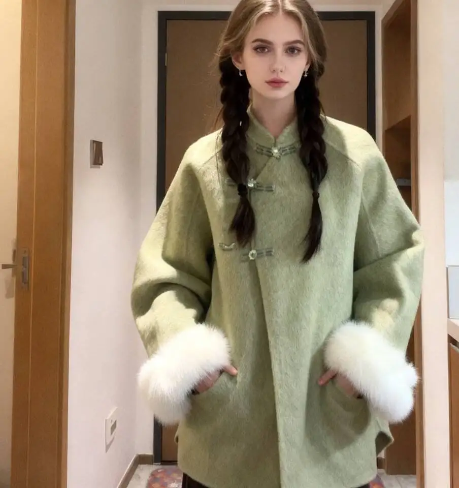 

Шерстяные пальто, женское шерстяное пальто, оранжевое зимнее бархатное двубортное пальто с поясом, классическое офисное женское пальто для взрослых, элегантный стиль, плотное