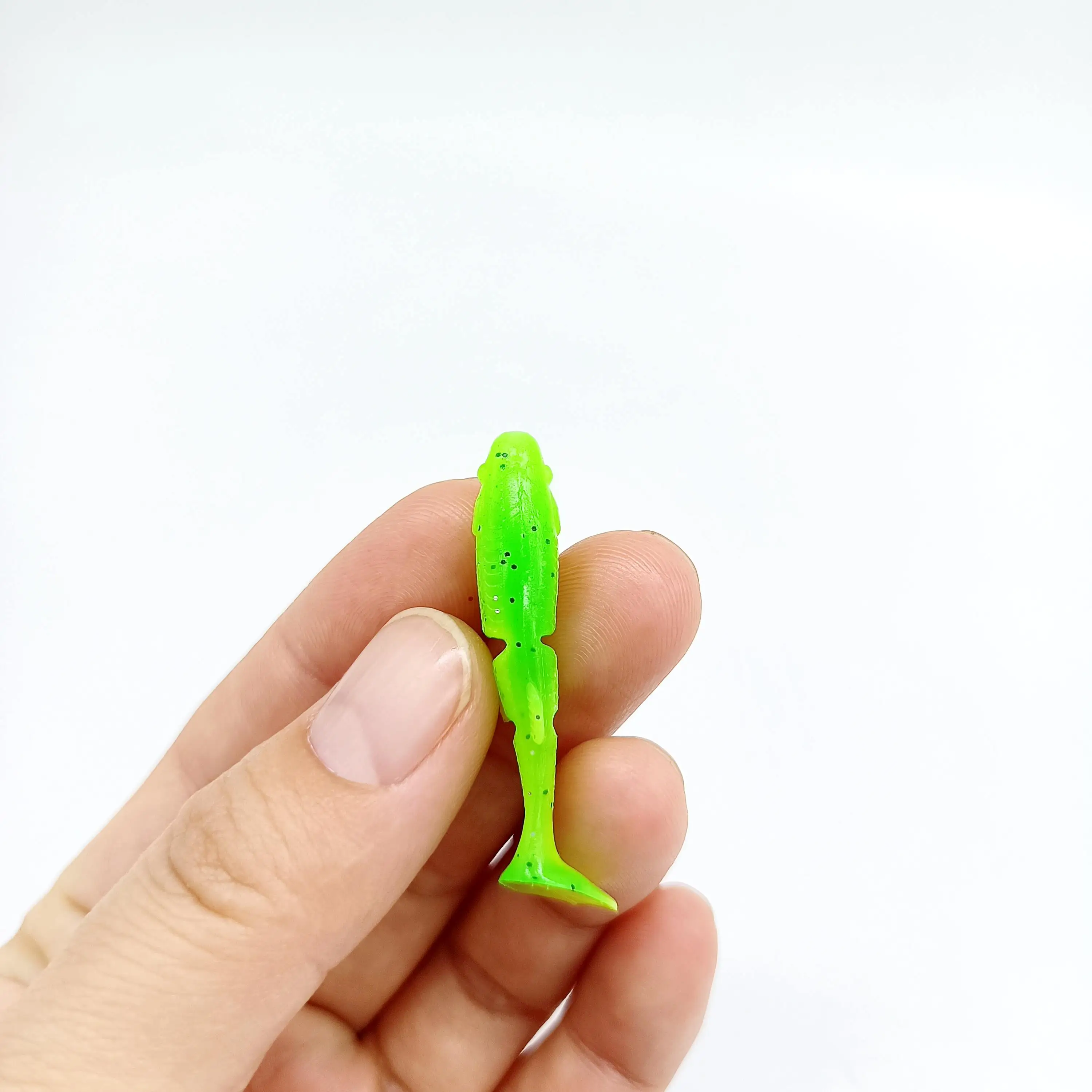 DUODUOYU 12PCS Mini T-Schwanz Weiche Angeln Locken 1g/40mm PVC Kleine Fisch Silikon Swimbait wobbler Für Hecht Bass Shad Angelgerät – Detail 14