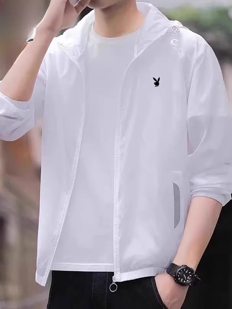 

Ультратонкая солнцезащитная одежда из ледяного шелка, мужская летняя одежда для езды на велосипеде на открытом воздухе, быстросохнущая куртка, молодежная модная одежда