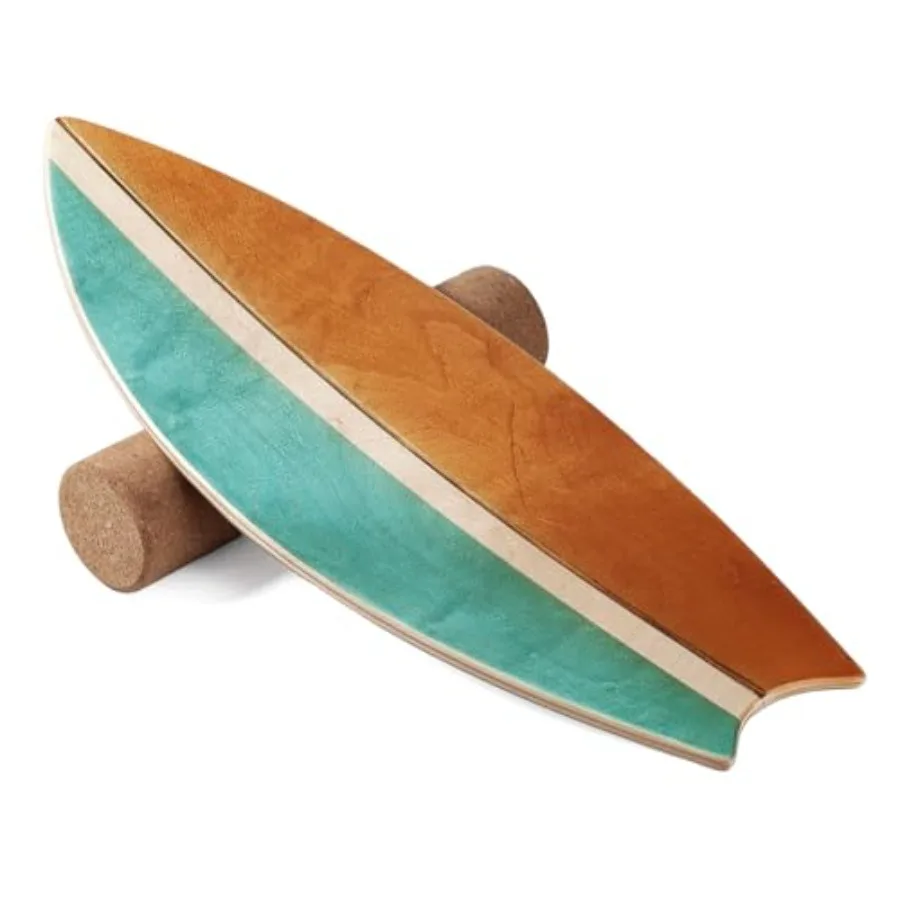 

Balance Board Indoor Surfboard for Home Fitness Training Wooden Construction, Natural Wood Color, Enhances Balance, Stability C