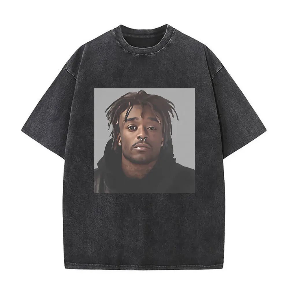 

Rapper Lil Uzi Vert Mugshot Vintage Washed T-shirts Men Women Hip Hop Fashion Casual Tshirt Short Sleeve Male Oversized T Shirts