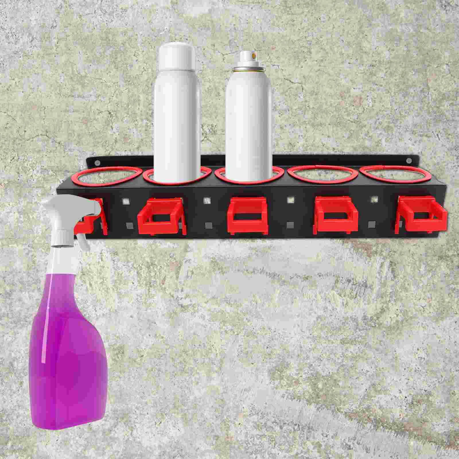 Spray Bottle Rack 5 Hooks Wall Mount Iron Construction Stylish Design Easy Install Multi Use Storage ganizer Car Beauty