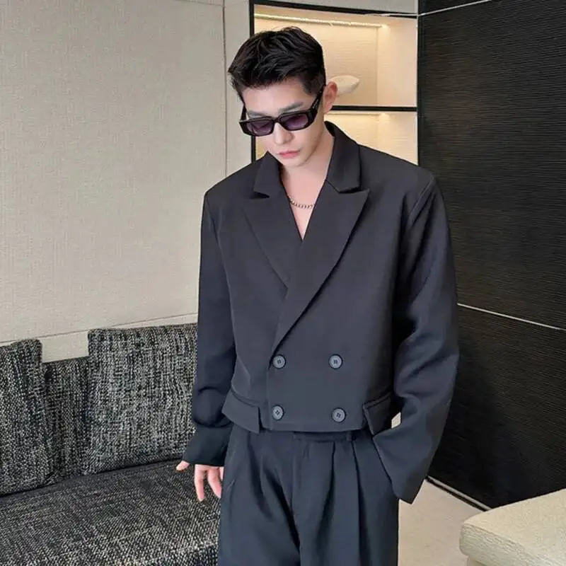 SYUHGFA-Veste Courte pour Homme, Vêtement de Printemps, Style Trempé, Solide, Document, Mode Coréenne, 2024