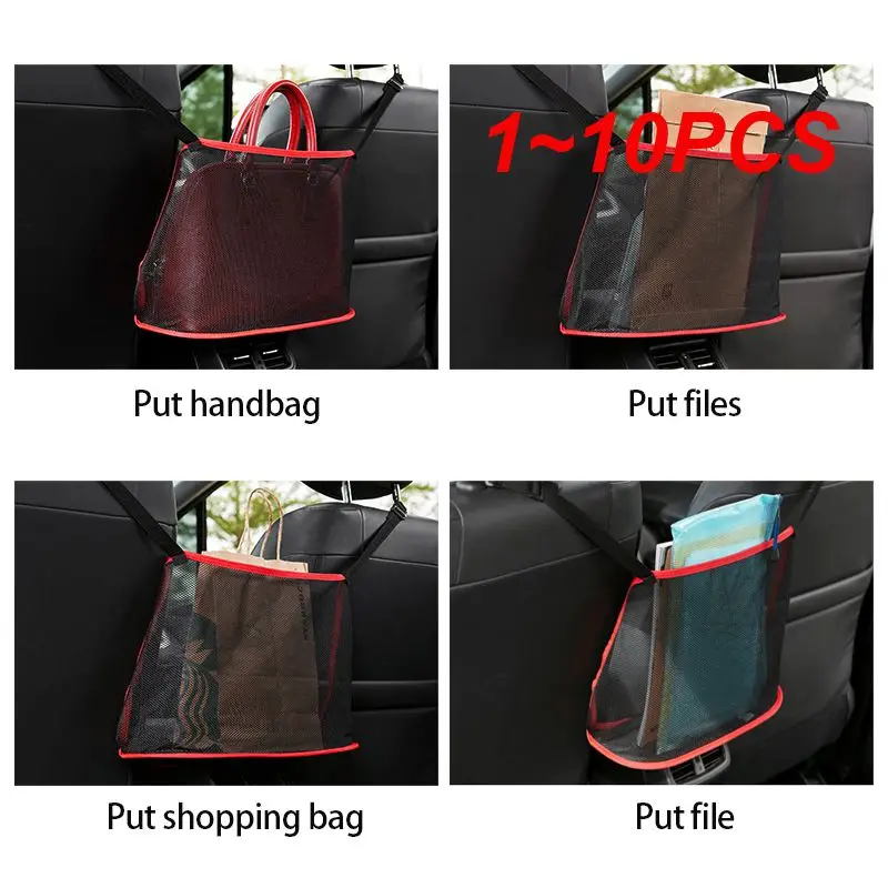 1~10PCS Large Capacity Car Seat Net Pocket Handbag Purse Holder Bag Organizer Storage Pet Net Barrier Dog Pouch Between Back