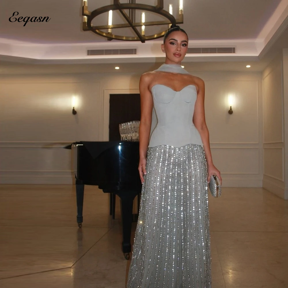 

Stunning Prom Dress Sheath Luxurious Women Evening Dresses Shawl Formal Party Gown Long vestidos de fiesta Customized