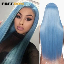 FREEDOM – perruque synthétique longue de 30 pouces pour femmes noires, postiche lisse et douce, couleur arc-en-ciel, Blonde, roux, pour Cosplay