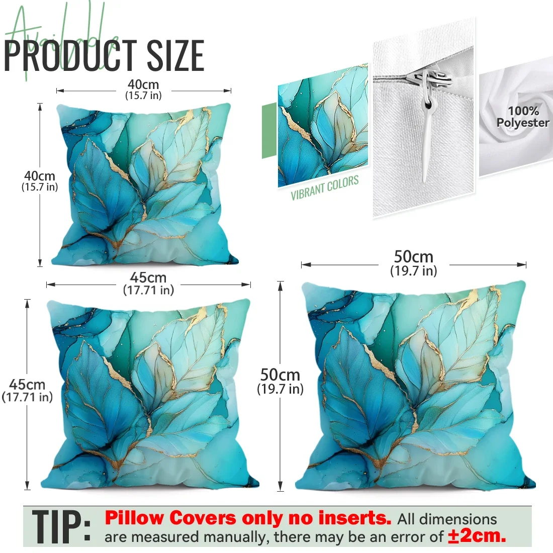 

Набор из 4 наволочек с мраморным узором в виде листьев, полиэстеровые чехлы для подушек, декоративные наволочки для дома, автомобиля, дивана