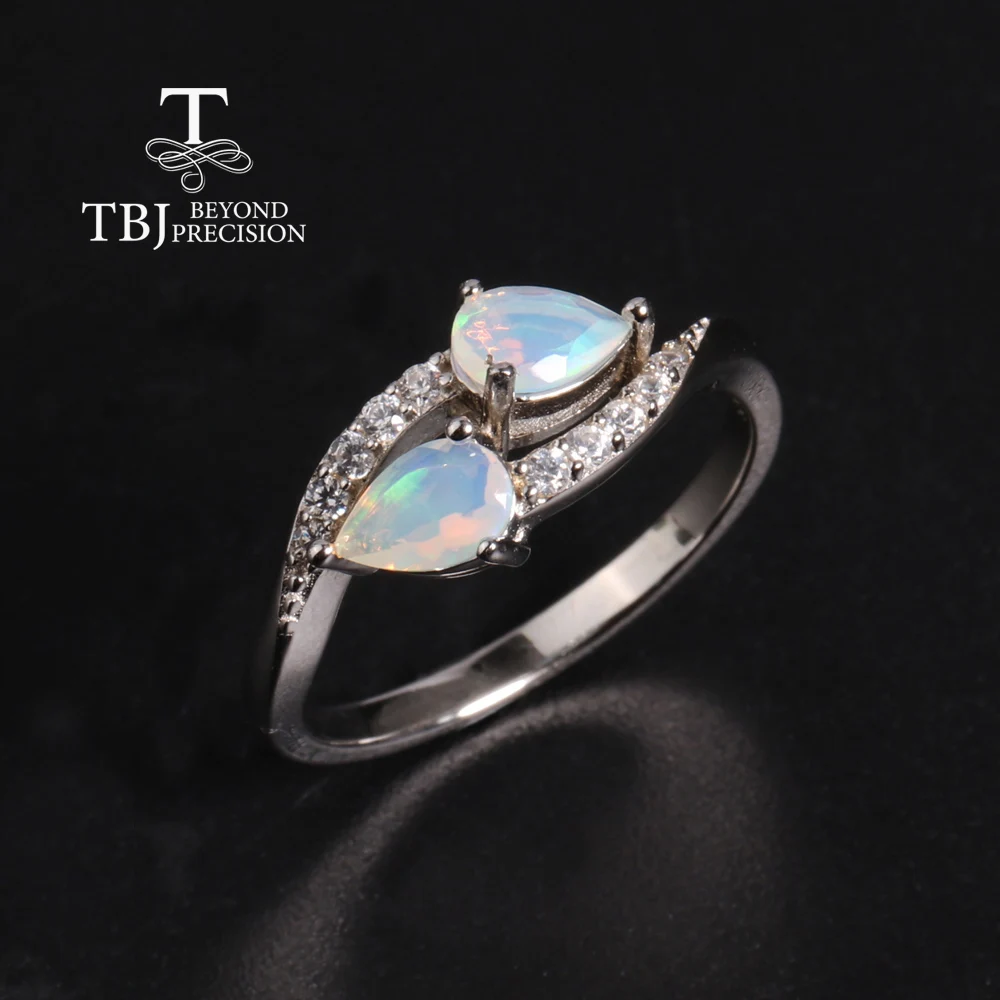 

Simple hot multi-color Opal Natural gems ring Simple fine women S925 silver elegant jewelry for anniversary & birthday wear gift