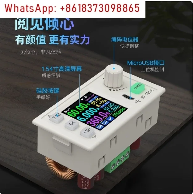 RK6006 DC Regulated Power Supply 6A 60V DC to DC Step Down Voltage Bench Firmware Upgrade USB Stabilized Voltage Buck Converter