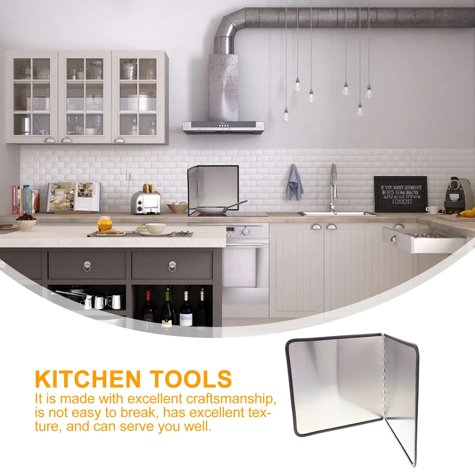 Stainless Steel Oil Splash Baffle Grease Splatter Guard Easy Clean Kitchen Tool Silver Practical Cookware Foldable Protective