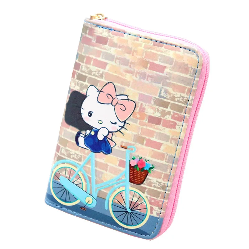 

Hello Kitty Cute Cartoon Printing Children's Short Wallet New Simple Fashion Pu Leather Girl Card Zipper Coin Purse