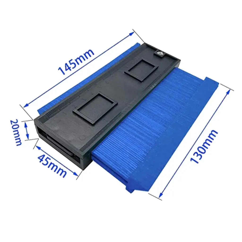 Profile Gauge Duplicator, 4.7Inch Plastic Woodworking Shape Tracing Template Measuring Tool, Pipe Tile Frame Gauge